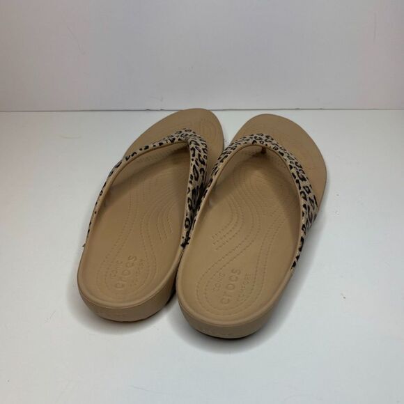 Crocs Leopard Kadee II Flip Flop Sandals Comfort Open Toe Walking Womens - Picture 4 of 8